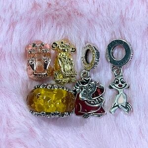 5 Charm 925 Sterling Silver Disney Lion King Bead Collection Charm Set